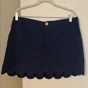 Lilly Pulitzer Navy Scalloped Hem Skirt
